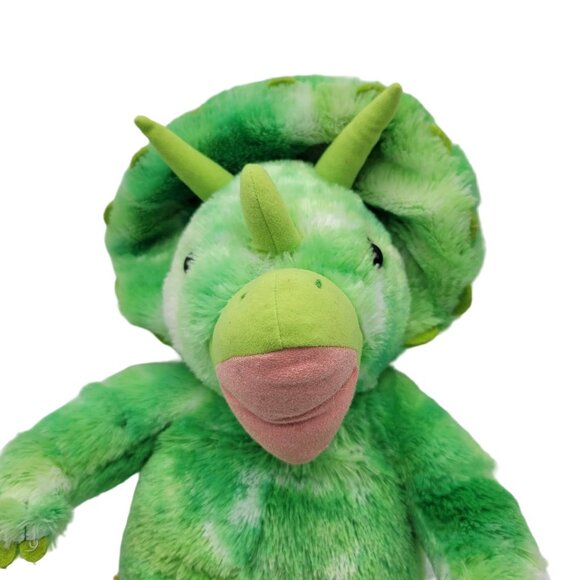 Build a Bear Triceratops Dinosaur Plush Green 19" Dino Cuddly Stuffed Animal - Picture 2 of 9